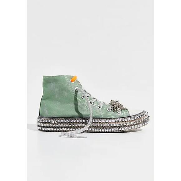 Free People Nan-Ku Couture Cruise Studded High Top Sneaker 40/ 9.5 Spring Mint - Picture 4 of 14